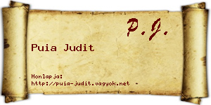 Puia Judit névjegykártya